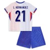 Conjunto (Camiseta+Pantalón Corto) Francia L. Hernandez 21 Segunda Equipación Euro 2024 - Niño